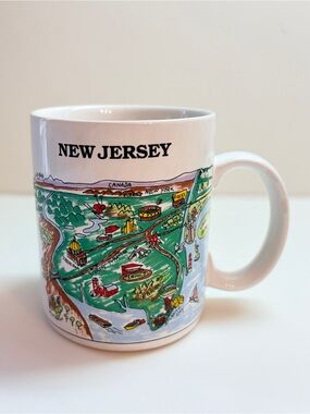 Vtg New Jersey  View of The World Coffee Mug Cup City Mugs